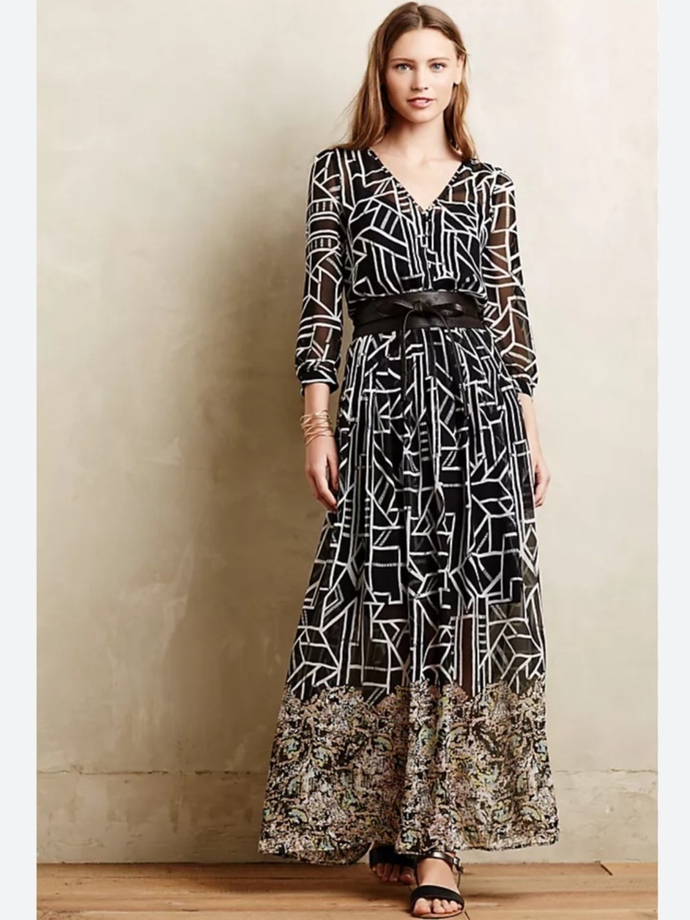 Moulinette Soeurs for Anthropologie | 
Equinox Pleated Maxi Dress Size 4